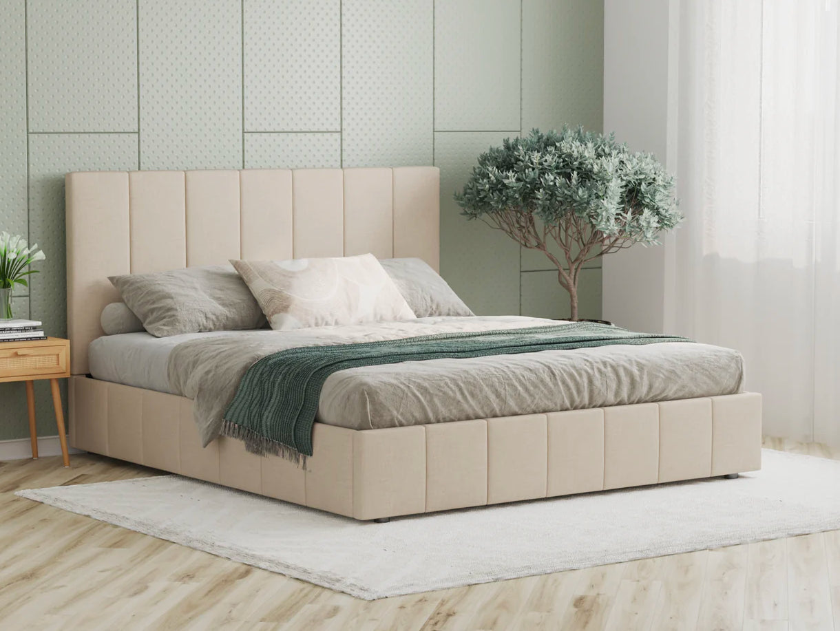 Bonny Beige Gas Lift Bed Frame