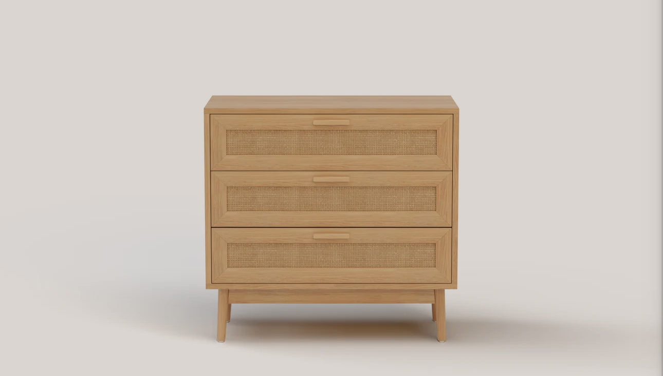 Skylah Rattan 3 Drawer Chest Of Drawers