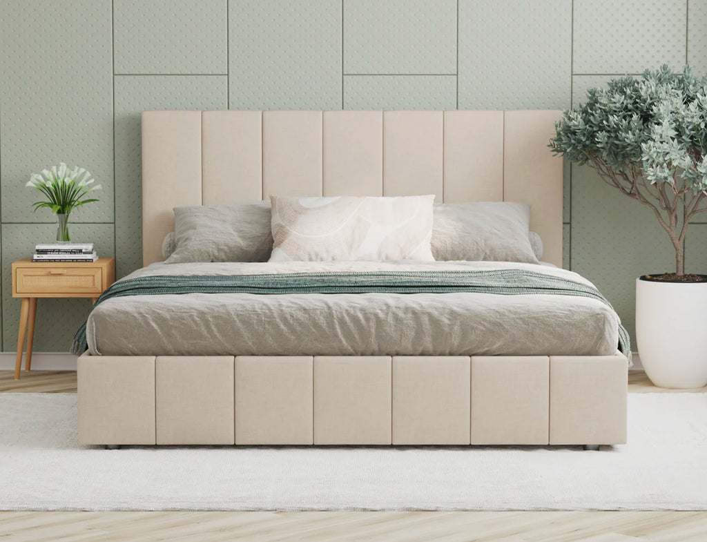 Bonny Beige Gas Lift Bed Frame