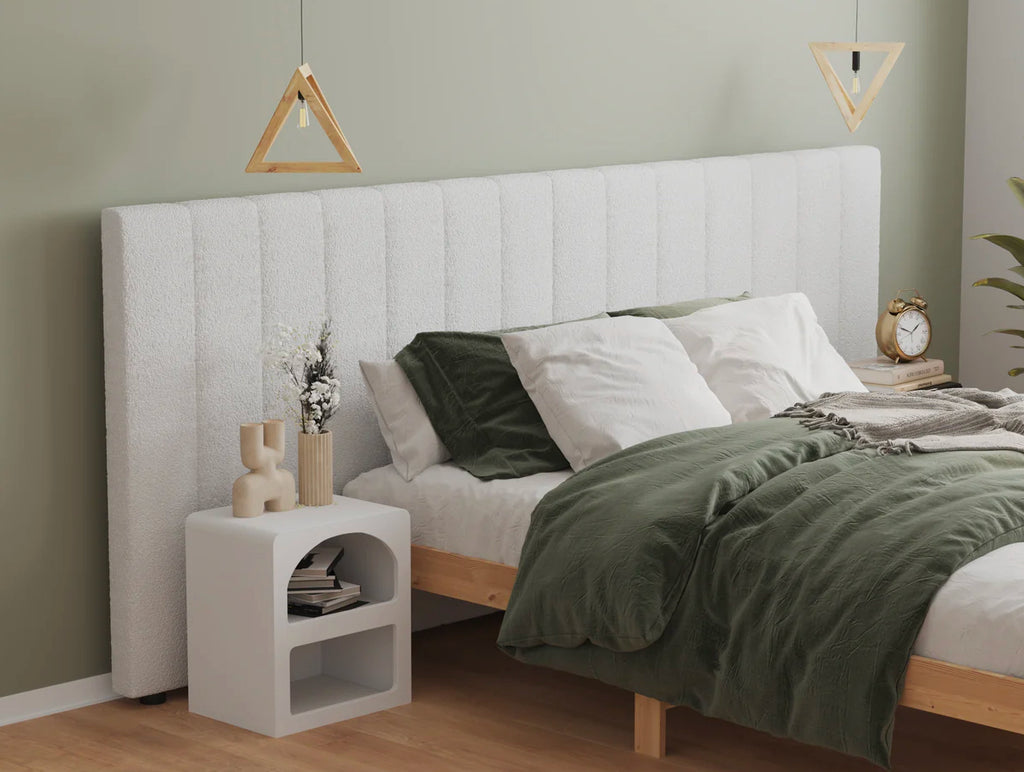 Lola White Boucle Bed Head