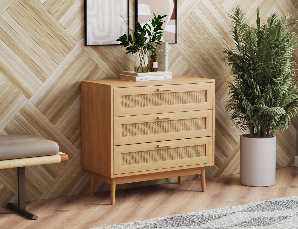 Skylah Rattan 3 Drawer Chest Of Drawers
