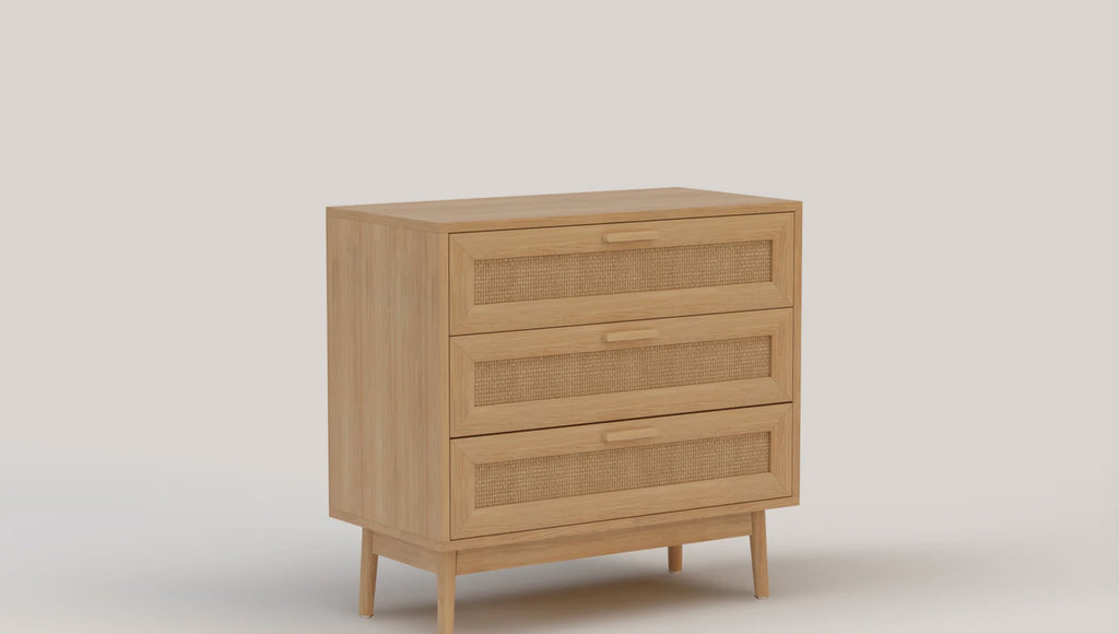 Skylah Rattan 3 Drawer Chest Of Drawers
