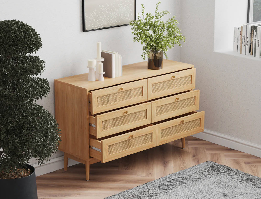 Skylah Rattan 6 Drawer Chest Of Drawers