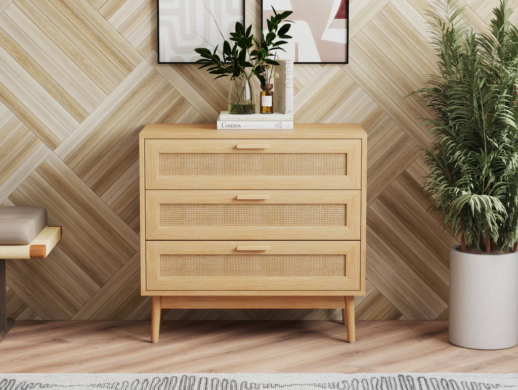 Skylah Rattan 3 Drawer Chest Of Drawers