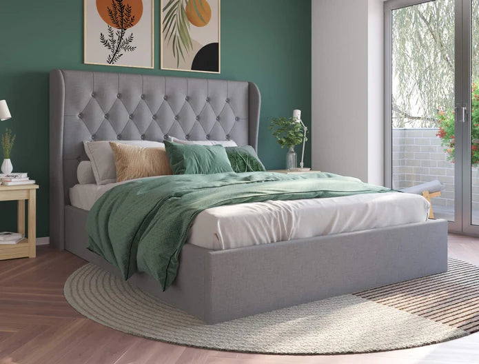 Wren Grey Fabric Gas Lift Bed Frame