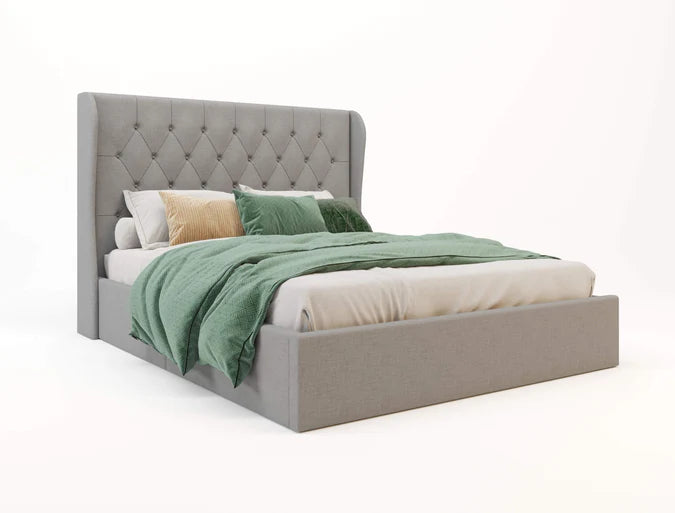 Wren Grey Fabric Gas Lift Bed Frame